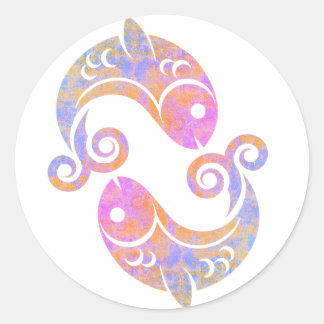 pisces classic round sticker
