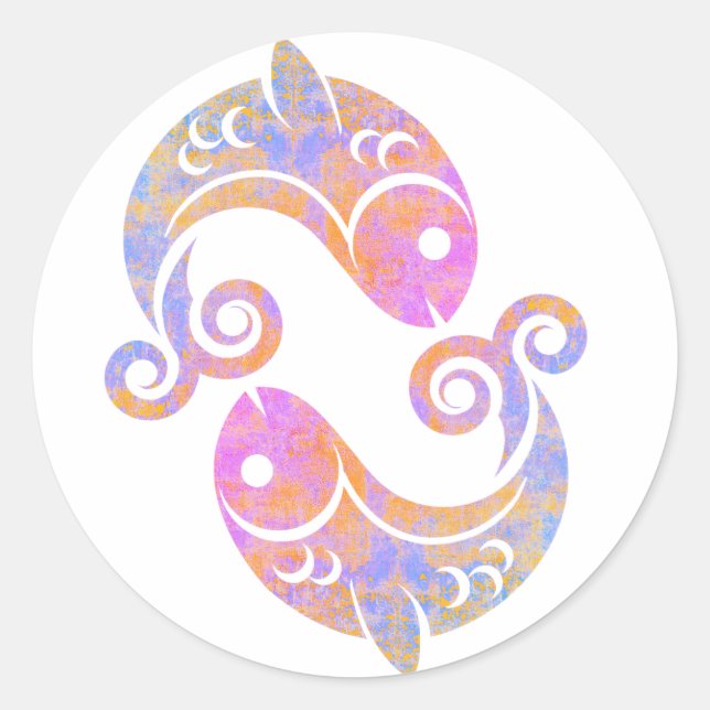 pisces classic round sticker (Front)