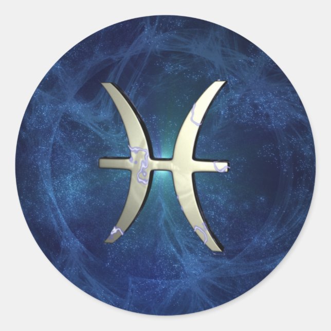 Pisces Classic Round Sticker (Front)