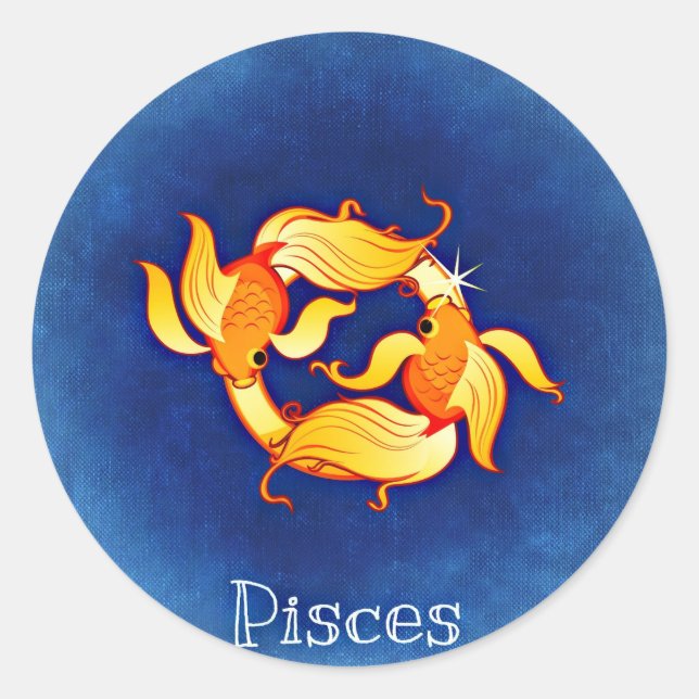 Pisces Classic Round Sticker (Front)