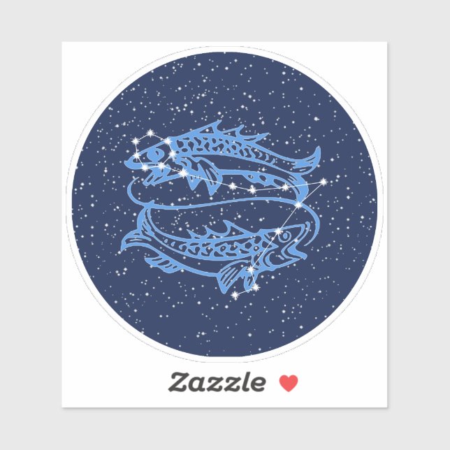 Pisces Constellation and Zodiac Sign with Stars (Sheet)