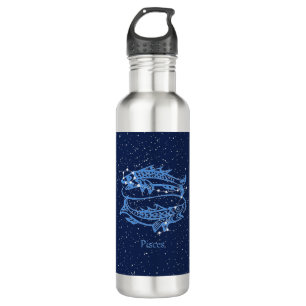 Pisces Constellation and Zodiac Sign with Stars 710 Ml Water Bottle