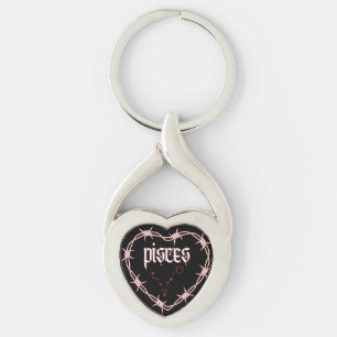 Pisces Constellation Gothic Aesthetic Barbed Wire Key Ring