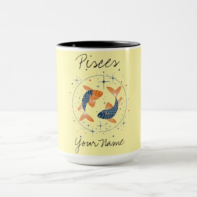 Pisces Constellation Minimalist Line Art Mug (Center)