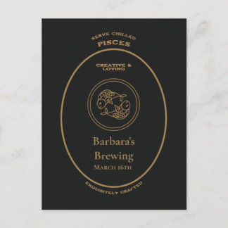 Pisces Creative Loving Personal Apothecary Label Postcard