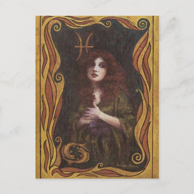 Pisces Decorative Figure Design Postcard (Front)