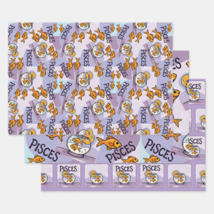 Pisces design gift for Zodiac star gazers Wrapping Paper Sheet