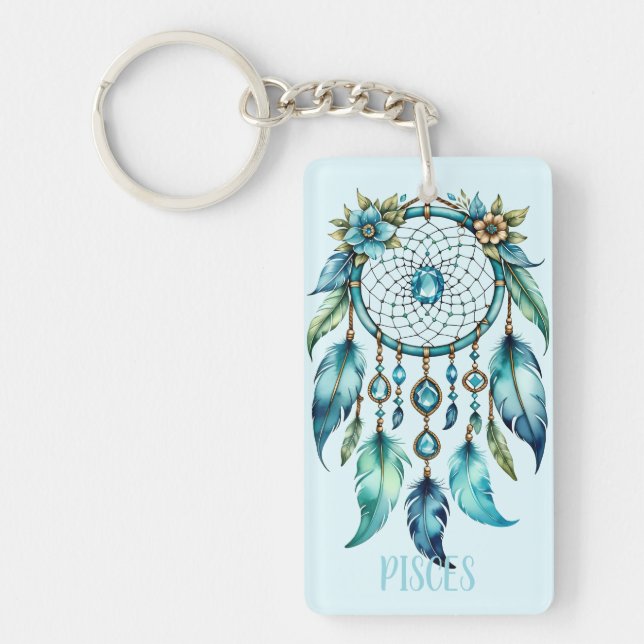 Pisces Dreamcatcher Key Ring (Front)