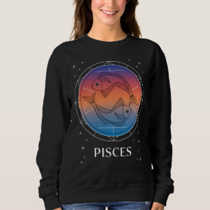 Pisces Dreams Colourful Celestial Pisces Zodiac  Sweatshirt