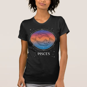 Pisces Dreams Colourful Celestial Pisces Zodiac  T-Shirt