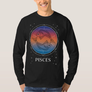 Pisces Dreams Colourful Celestial Pisces Zodiac  T-Shirt