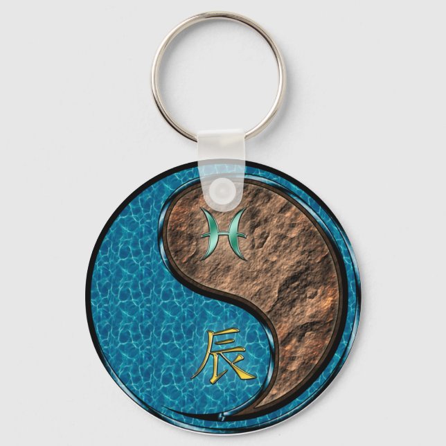 Pisces & Earth Dragon Key Ring (Front)