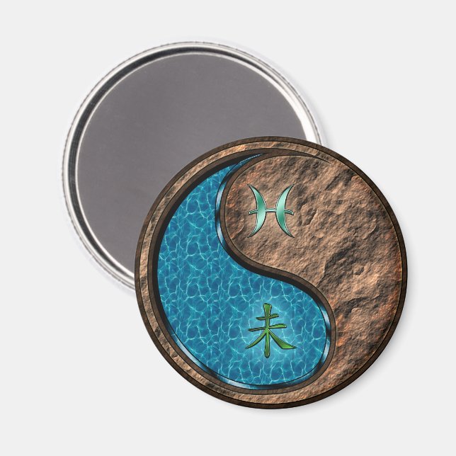 Pisces & Earth Goat Magnet (Front/Back)