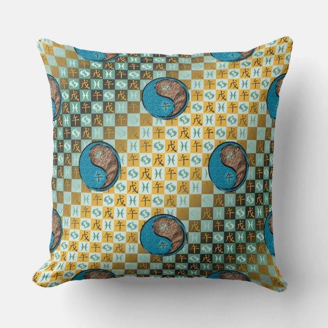 Pisces & Earth Horse Cushion (Front)
