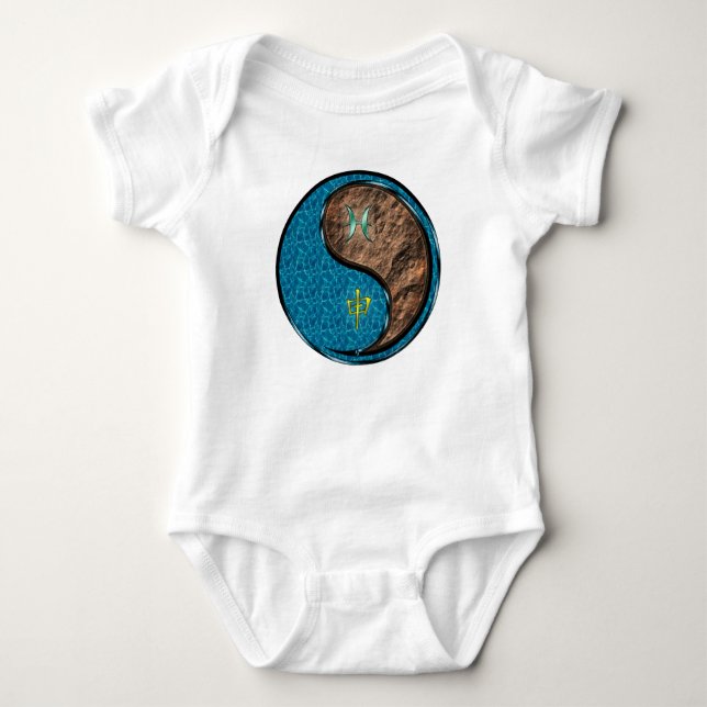 Pisces & Earth Monkey Baby Bodysuit (Front)