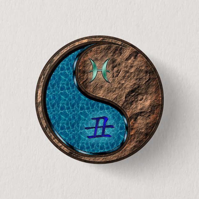 Pisces & Earth Ox 3 Cm Round Badge (Front)
