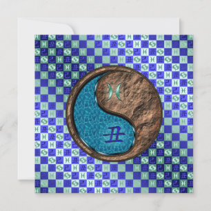 Pisces & Earth Ox Flat Greeting Card