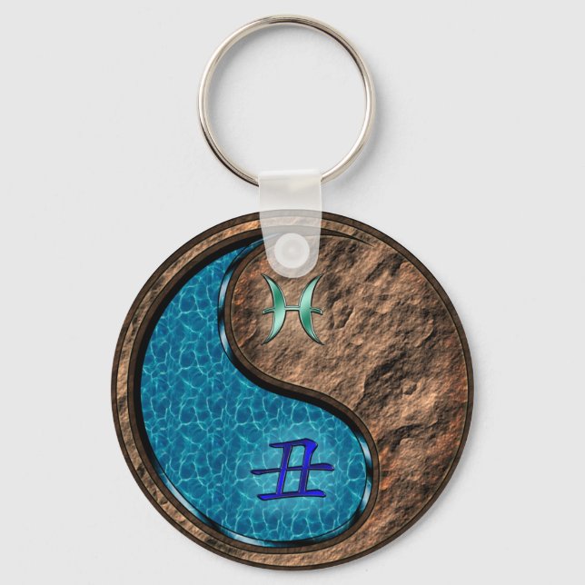 Pisces & Earth Ox Key Ring (Front)