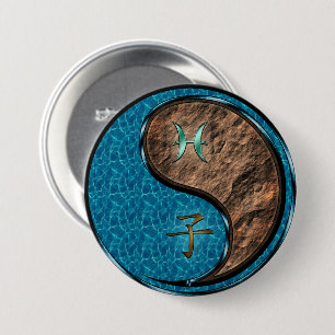 Pisces & Earth Rat 7.5 Cm Round Badge