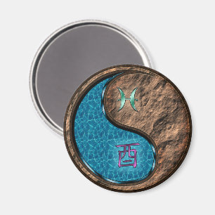 Pisces & Earth Rooster Magnet