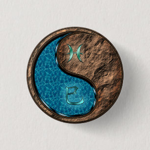 Pisces & Earth Snake 3 Cm Round Badge