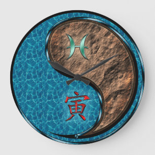 Pisces & Earth Tiger Large Clock