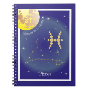 Pisces February 19 to March 20 Notizheft Spiral Notebook