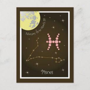 Pisces February 19 tons of March 20 postcard