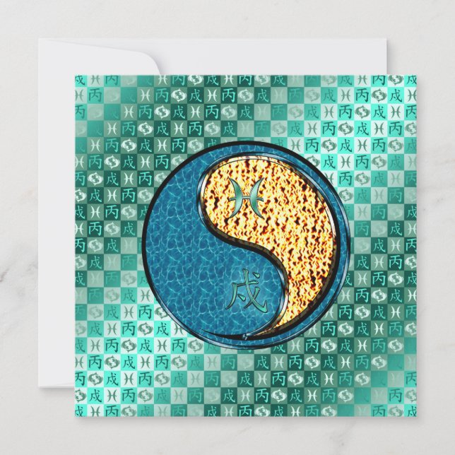 Pisces & Fire Dog Card (Front)