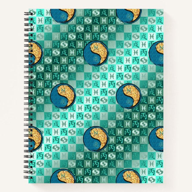 Pisces & Fire Dog Notebook (Front)