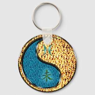 Pisces & Fire Goat Key Ring