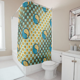Pisces & Fire Horse Shower Curtain