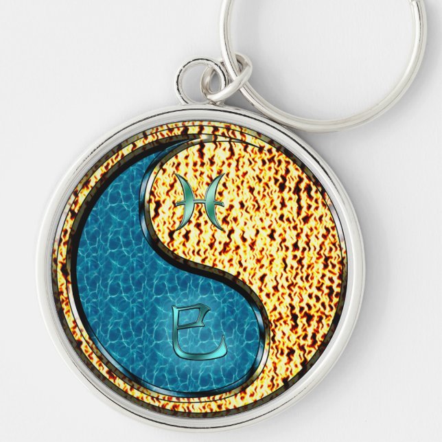 Pisces & Fire Snake Key Ring (Front)