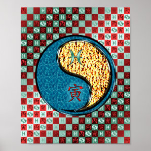Pisces & Fire Tiger Poster
