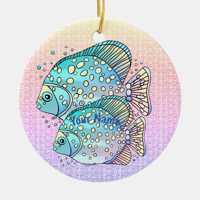 Pisces Fish Ceramic Tree Decoration (Front)