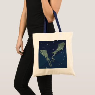 Pisces Fish Constellation Vintage Zodiac Astrology Tote Bag