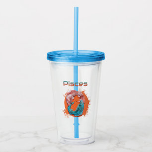 Pisces Fish Zodiac Horoscope Water Astrology Sign Acrylic Tumbler