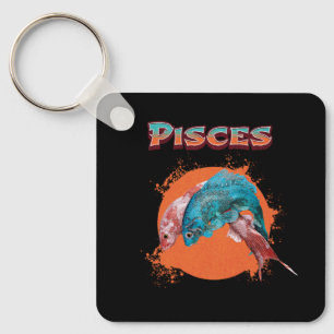 Pisces Fish Zodiac Horoscope Water Astrology Sign  Key Ring
