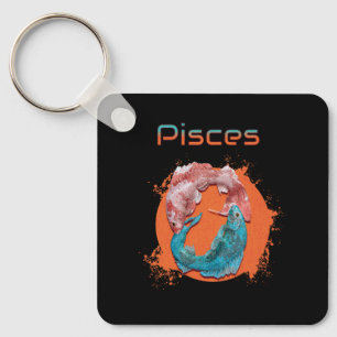 Pisces Fish Zodiac Horoscope Water Astrology Sign Key Ring