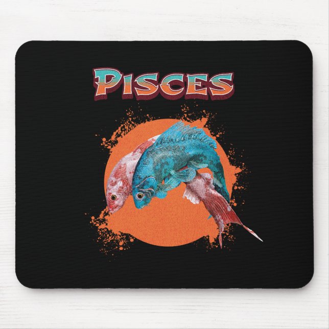 Pisces Fish Zodiac Horoscope Water Astrology Sign  Mouse Pad (Front)