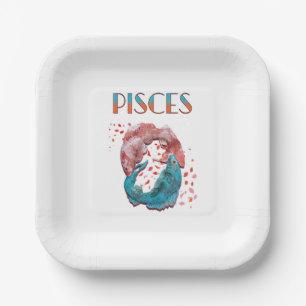 Pisces Fish Zodiac Horoscope Water Astrology Sign  Paper Plate