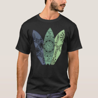 Pisces Fishes Zodiac Sign Surfboard Surfing Horosc T-Shirt