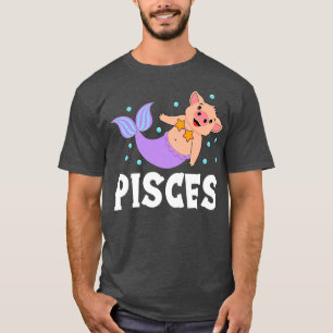 Pisces Funny Cute Mermaid Pig Design cutefish Fish T-Shirt