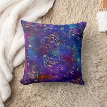 Pisces Galaxy Throw Pillow