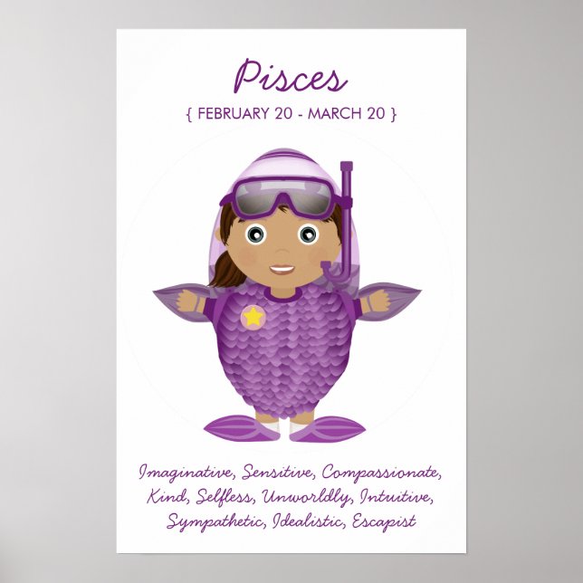 Pisces - Girl Horoscope Poster (Front)