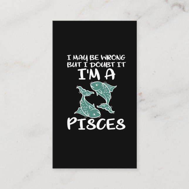 Pisces Horoscope February 18 march 20 zodiac Sign Business Card (Front)