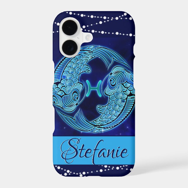 Pisces in Dark Blue Case-Mate iPhone Case (Back)