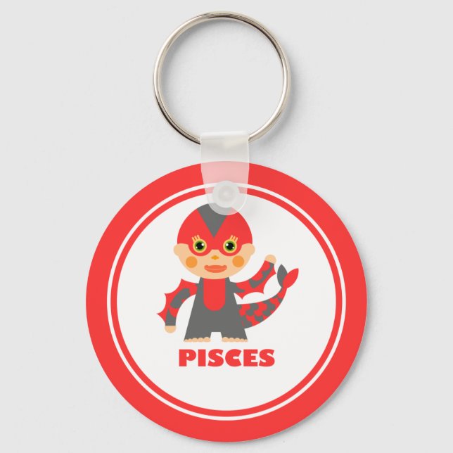 Pisces is my Zodiac Sign Key Ring (Front)
