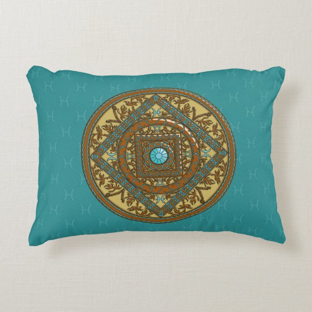 Pisces Mandala Accent Pillow (Front)