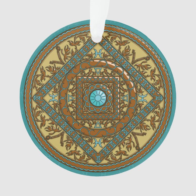Pisces Mandala Acrylic Ornament (Front)